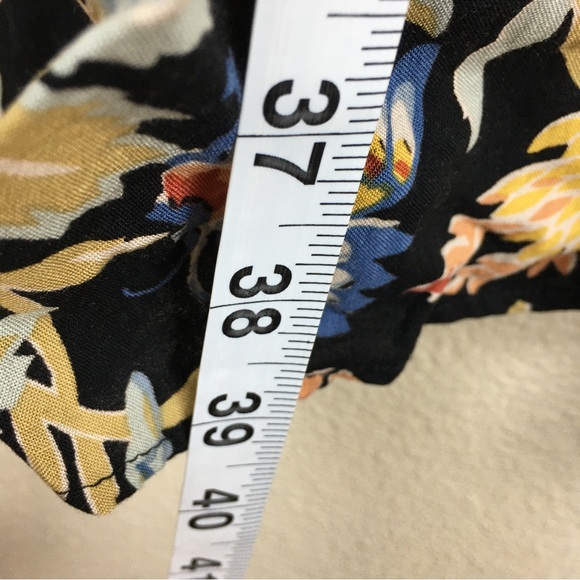 i Jeans by Buffalo Floral Double Slit Maxi Skirt Black Peach Blue Size M - Picture 8 of 8